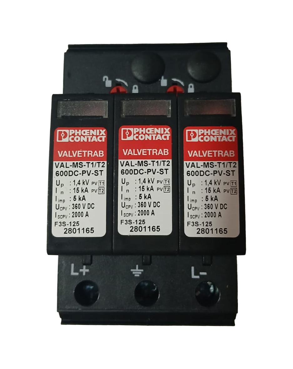 DC SPD 600V Type 1+2  VAL-MS-T1/T2 600DC-PV/2+V Lightning/Surge Arrester 2801163